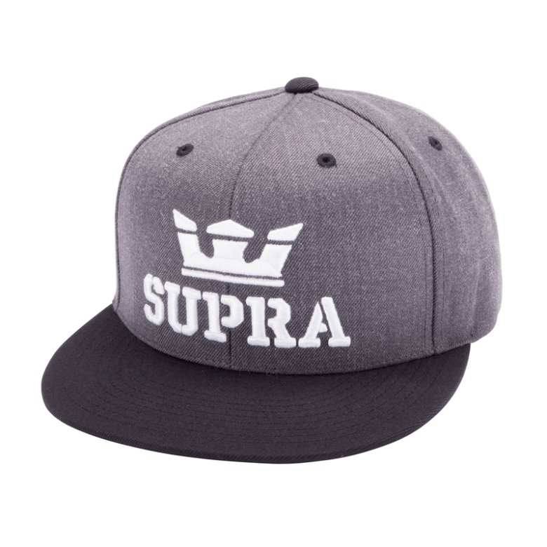 Supra Above Snap Hats Kasketter Dame Grå Sort | D0WKN0I