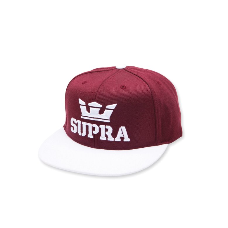 Supra Above Snap Hats Kasketter Dame Rød Hvide | BR8XXC0