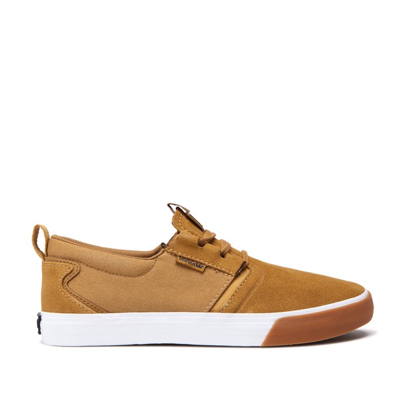 Supra Flow Skate Sko Herre Brune Hvide | 45FW5BG