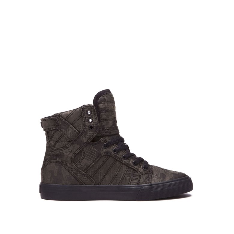 Supra Høje Skytop Sko Børn Camo | A3RW7ZL