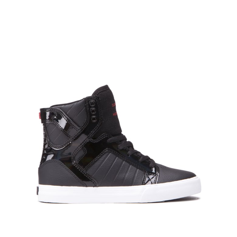 Supra Høje Skytop Sko Børn Sort Hvide Rød | Y1LTKDV