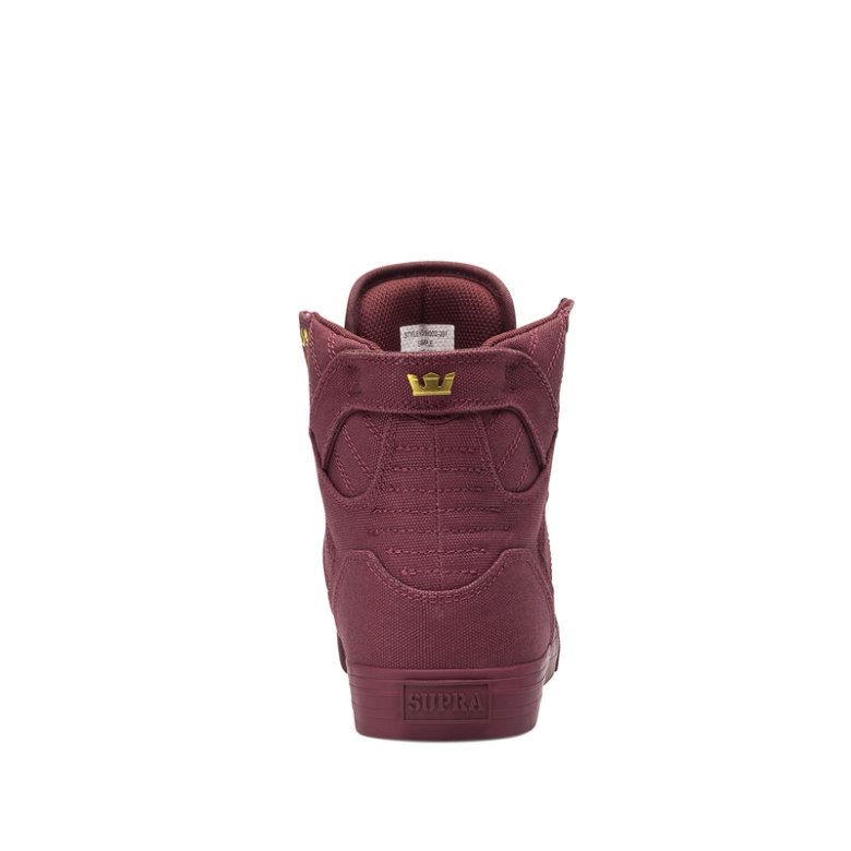 Supra Høje Skytop Sko Dame Bordeaux Guld | AFTL6VN