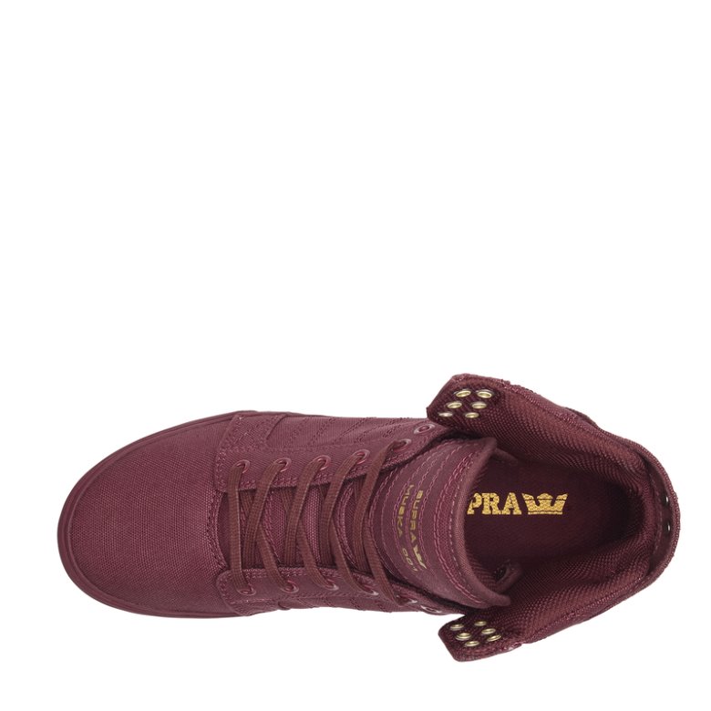 Supra Høje Skytop Sko Dame Bordeaux Guld | AFTL6VN