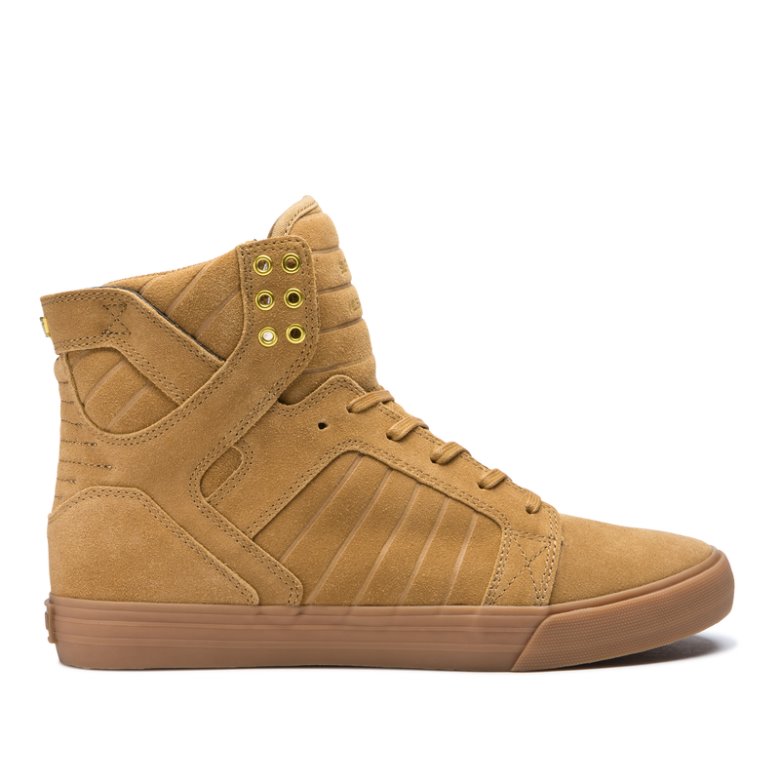 Supra Høje Skytop Sko Dame Brune Guld | IHHYSI5