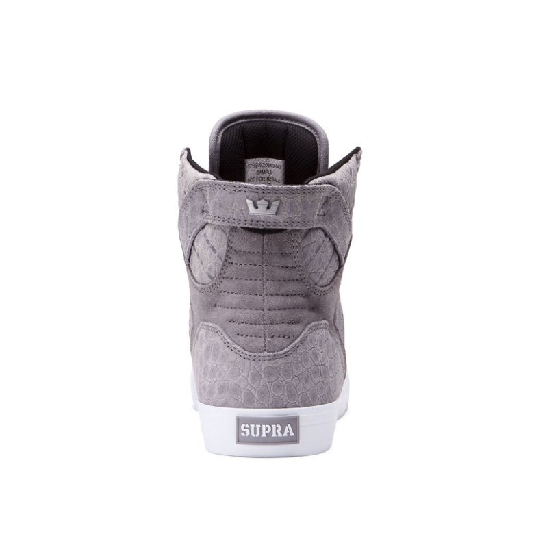 Supra Høje Skytop Sko Dame Grå | WZUBQ1D