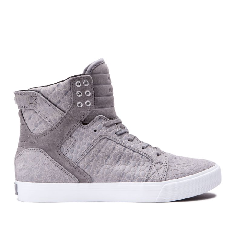 Supra Høje Skytop Sko Dame Grå | WZUBQ1D