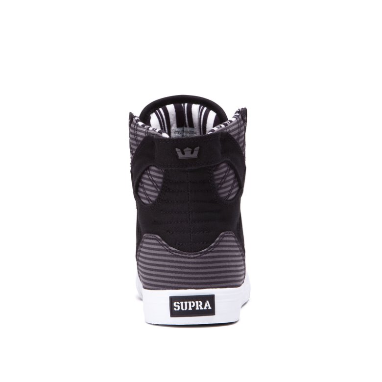 Supra Høje Skytop Sko Dame Sort Grå Hvide | NG8T4H6