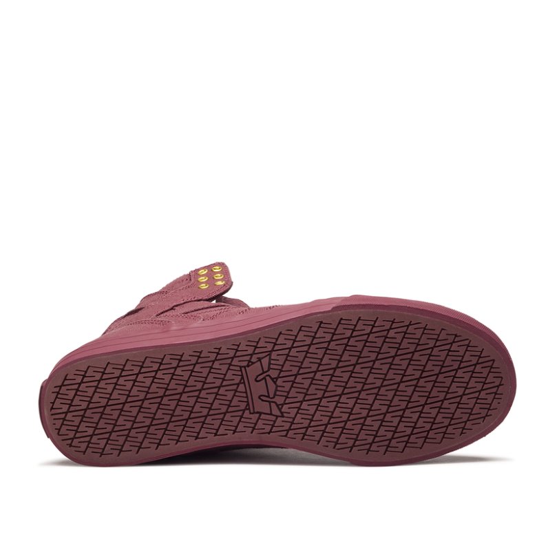 Supra Høje Skytop Sko Herre Bordeaux Guld | Q04J1UE