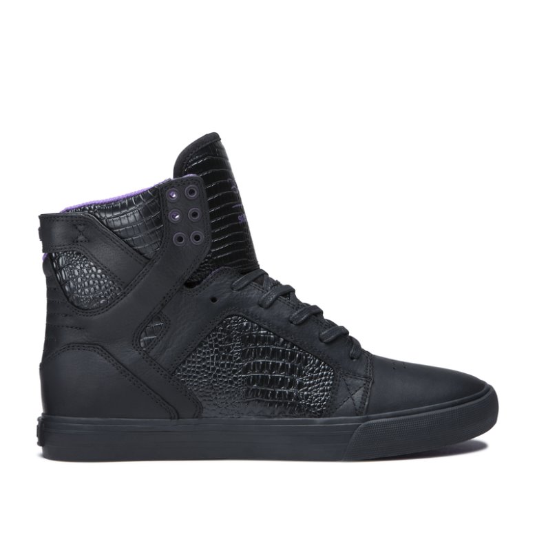 Supra Høje Skytop Sko Herre Sort Lilla | LATZYNA