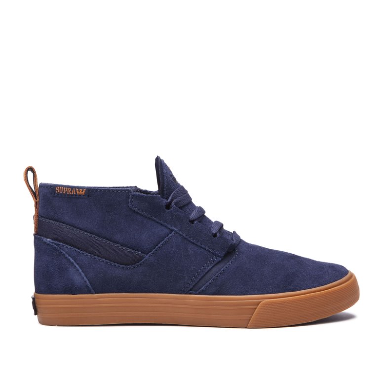 Supra Kensington Skate Sko Dame Mørkeblå Brune | W54JCW8