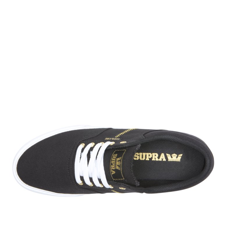 Supra Lave Cobalt Sko Dame Sort Guld | 2RURNYM