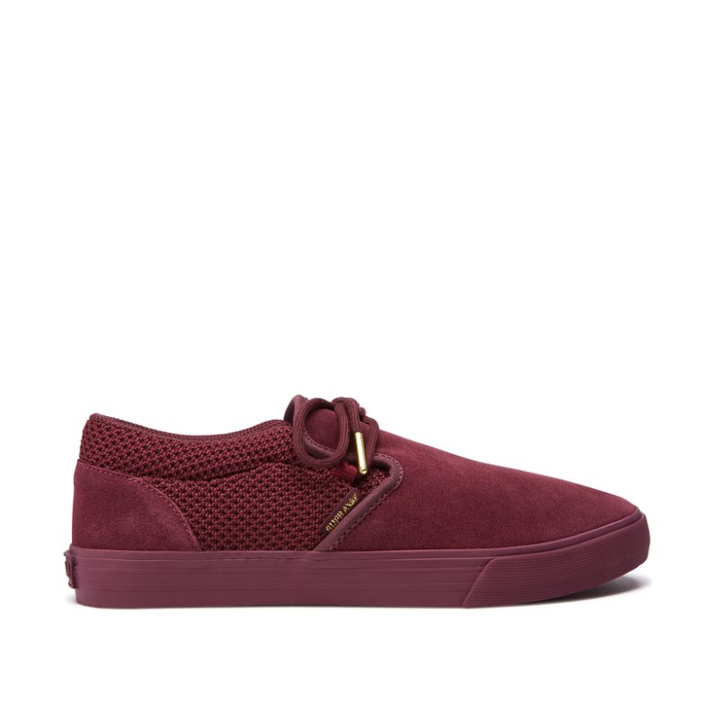 Supra Lave Cuba Sko Herre Bordeaux Guld | BDEXIAH