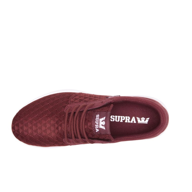 Supra Lave Hammer Run Sko Dame Bordeaux Hvide | W0JV8UG