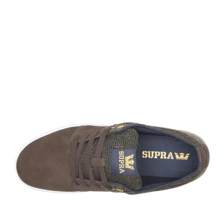 Supra Lave Stacks II Sko Dame Kaffe Guld Hvide | 65OTP2I