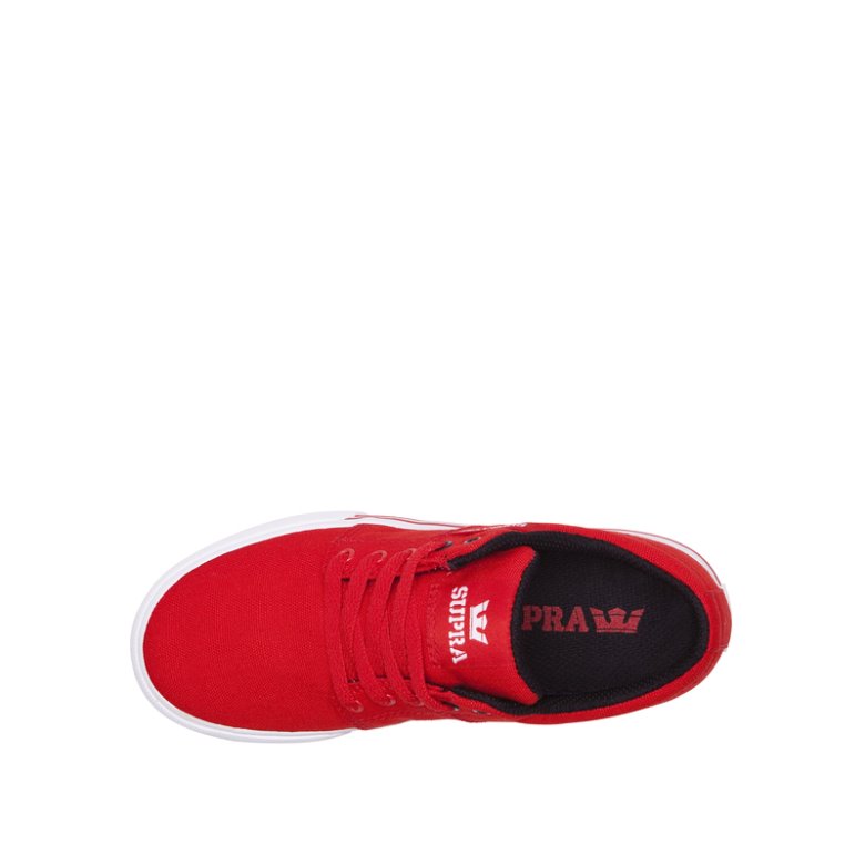 Supra Lave Stacks II Vulc Sko Børn Rød Hvide | 2N0W6LF