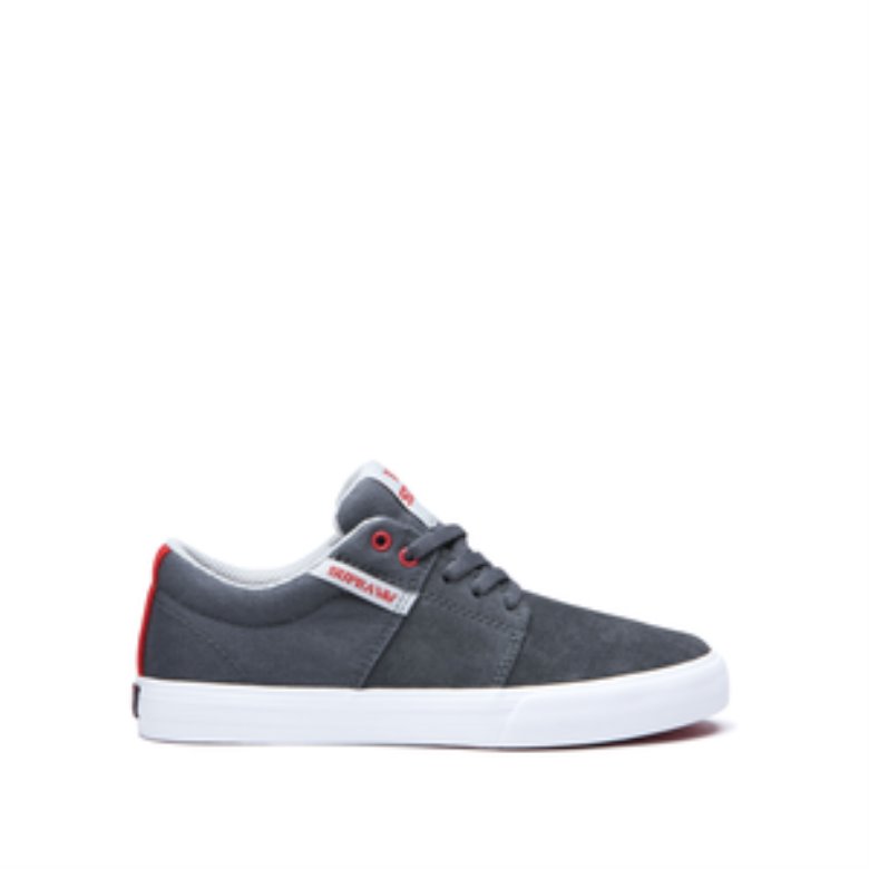 Supra Lave Stacks II Vulc Sko Børn Sort Rød | 627XH06