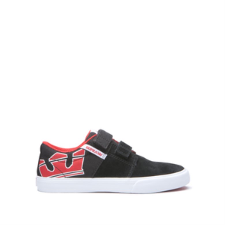 Supra Lave Stacks II Vulc Sko Børn Sort Rød | 627XH06