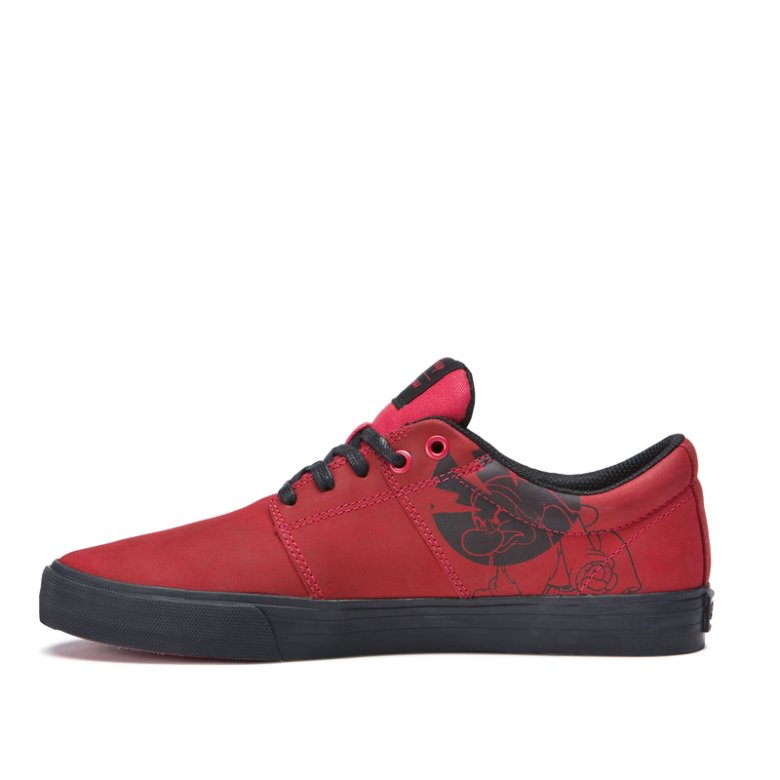 Supra Lave Stacks II Vulc Sko Dame Rød Sort | HAZI7YZ