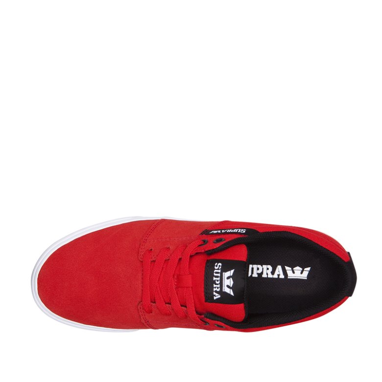 Supra Lave Stacks II Vulc Sko Dame Rød Sort Hvide | KQ8DXSH