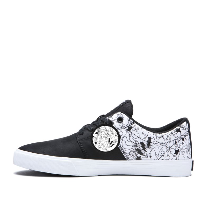 Supra Lave Stacks II Vulc Sko Dame Sort Hvide | 3QFXBZ1