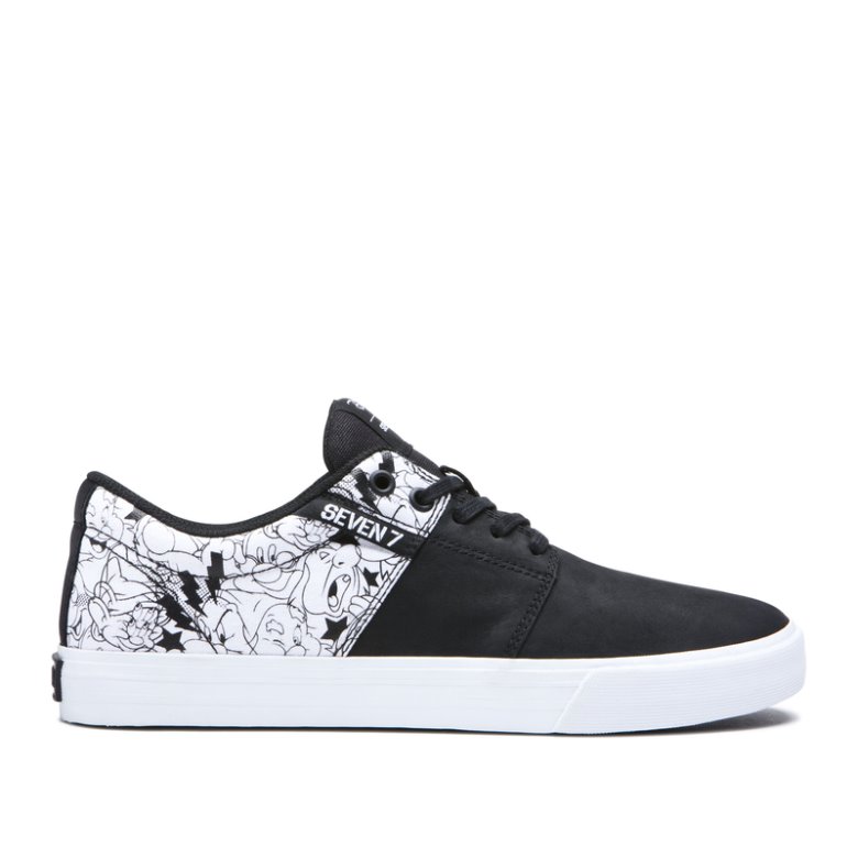 Supra Lave Stacks II Vulc Sko Dame Sort Hvide | 3QFXBZ1