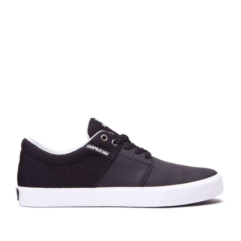 Supra Lave Stacks II Vulc Sko Dame Sort Hvide | UNQO0ZR