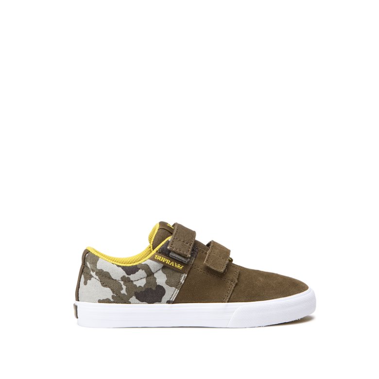 Supra Lave Stacks II Vulc Velcro Sko Børn Camo | XKAU4S1