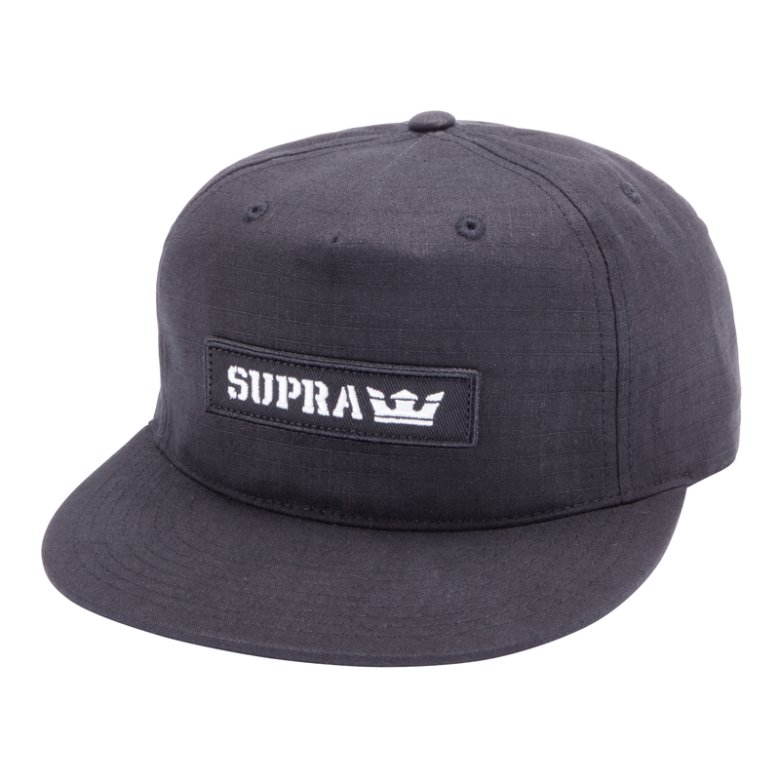 Supra Mark Patch Snap Kasketter Herre Sort | US816TW