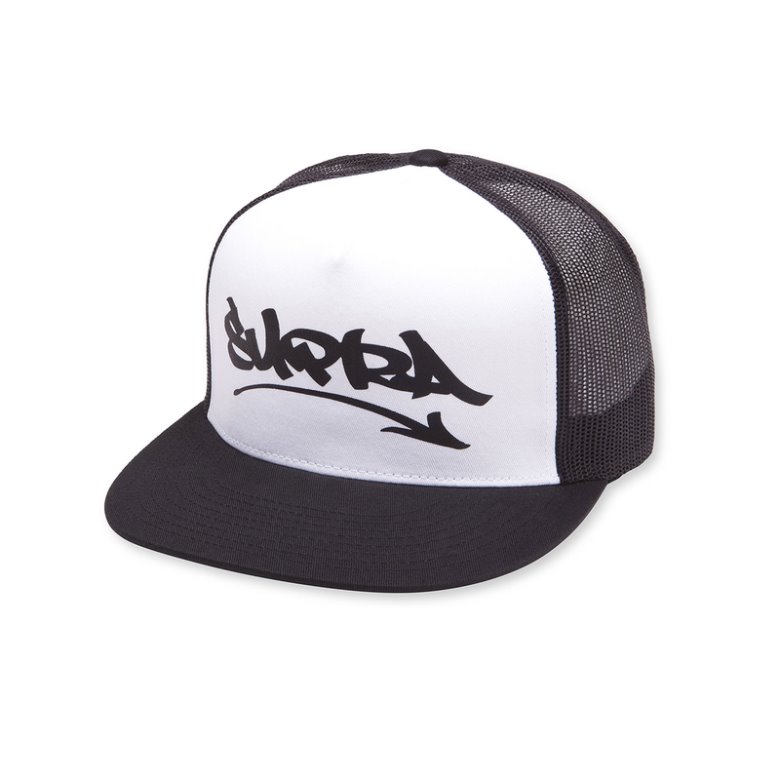 Supra Marker Felt Trucker Kasketter Dame Hvide Sort | OPCJARY