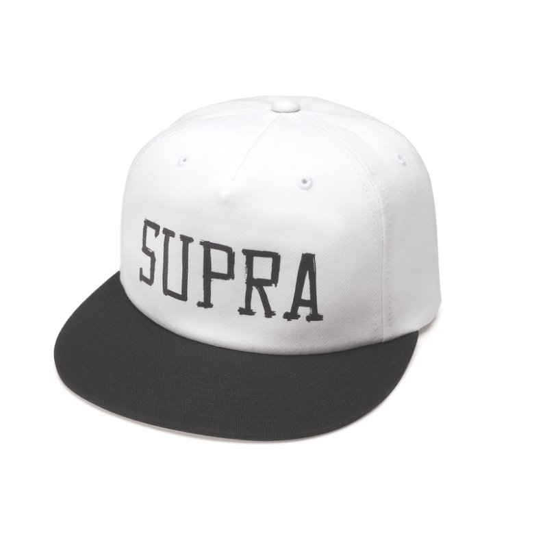 Supra Sketch Snap Kasketter Dame Hvide Sort | CIBLGXZ