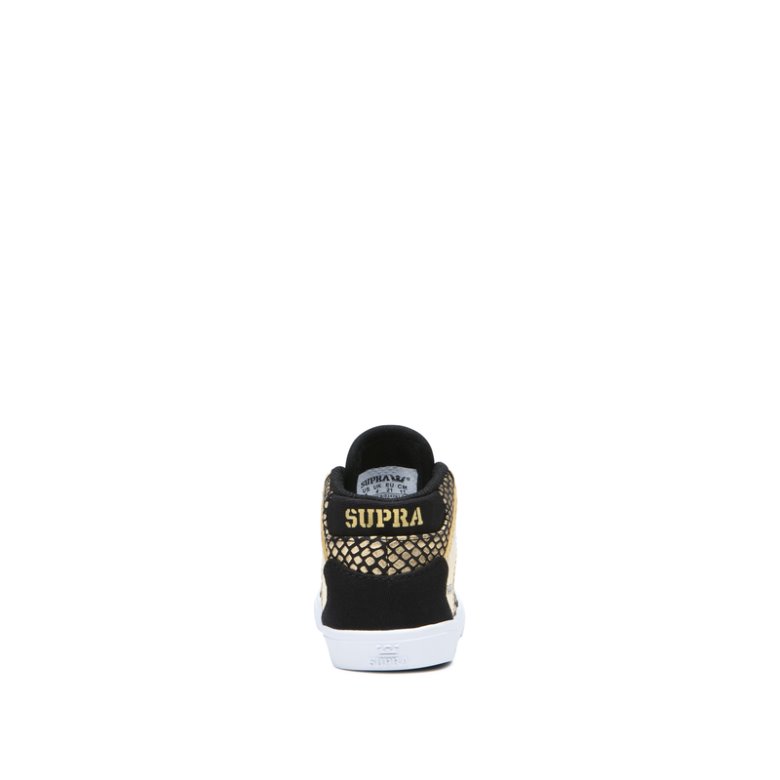 Supra Sneakers Vaider Sneakers Børn Sort Guld Hvide | MKGNJ4T