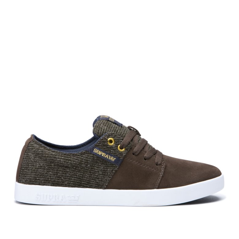 Supra Stacks II Sneakers Dame Kaffe Guld Hvide | 3KOC28H