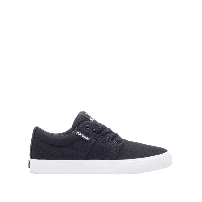 Supra Stacks II Vulc Sneakers Børn Sort Hvide | C37V4VE