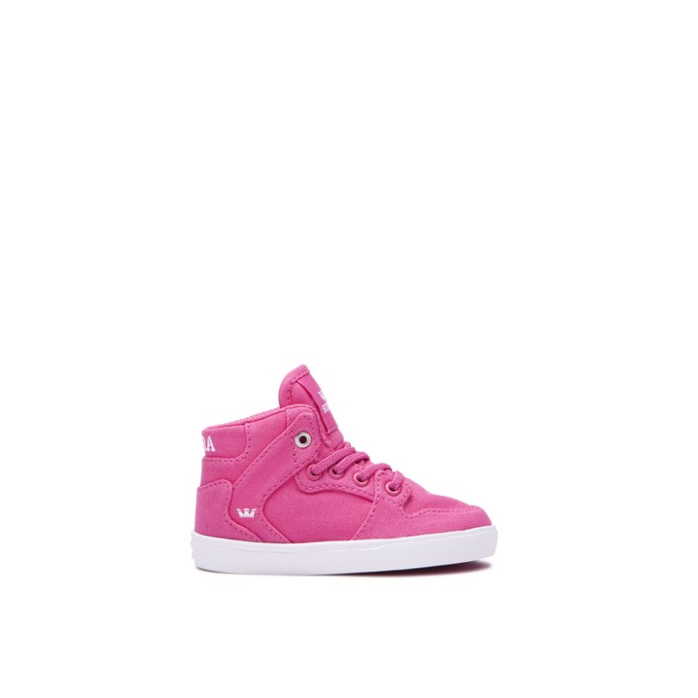 Supra Vaider Sneakers Børn Lyserød Sølv Hvide | 0734N7J