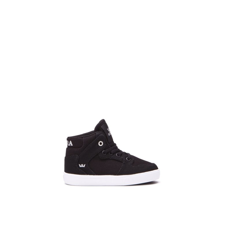 Supra Vaider Sneakers Børn Sort Hvide | DU8J7VL