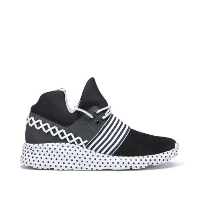 Supra Catori Sneakers Dame Sort Hvide | W7EQQ9J