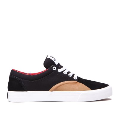 Supra Chino Skate Sko Dame Sort Brune Rød | YM11XDO