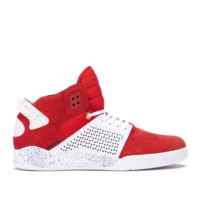 Supra Høje Skytop III Sko Dame Rød Hvide | E7OFRM7