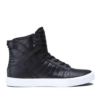 Supra Høje Skytop Sko Dame Sort Hvide | PE1VLE3