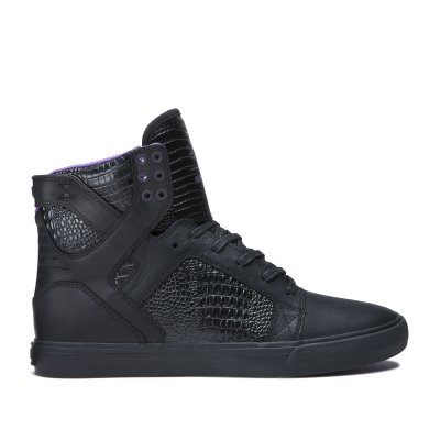 Supra Høje Skytop Sko Dame Sort Lilla | 8O27F2G