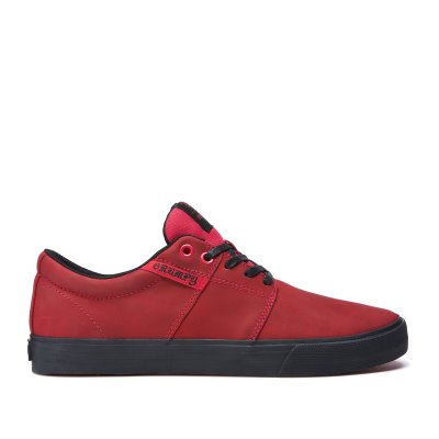 Supra Lave Stacks II Vulc Sko Dame Rød Sort | HAZI7YZ